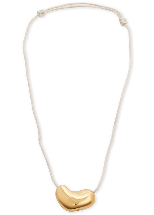 Photo: Agmes Heart Satin-cord Necklace - Gold - One Size