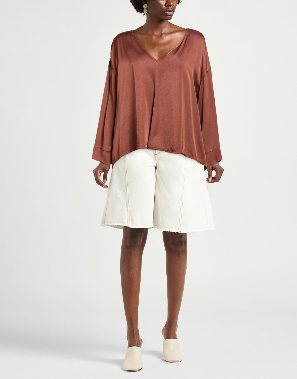 Manila Grace Womens Top in Brown