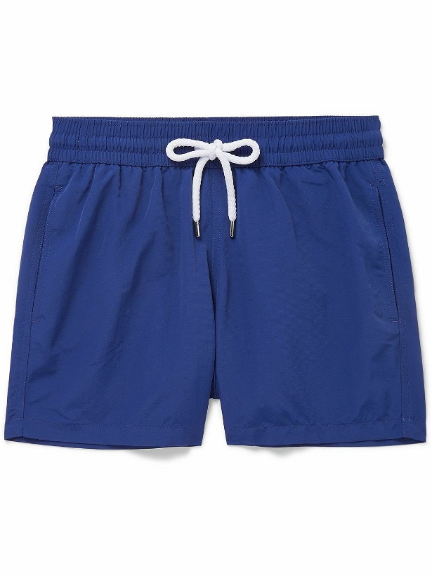 Photo: Frescobol Carioca - Slim-Fit Short-Length Swim Shorts - Blue