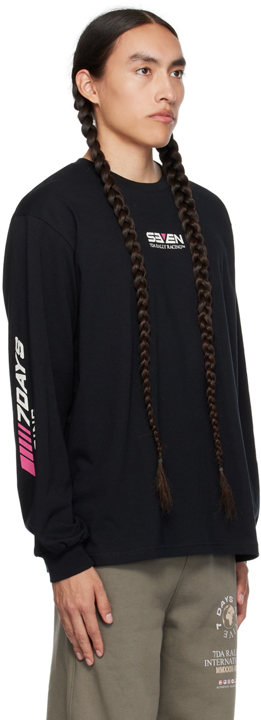 7 DAYS Active Black Graphic Long Sleeve T-Shirt