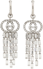 Gucci Silver Interlocking G Crystal Hoop Earrings