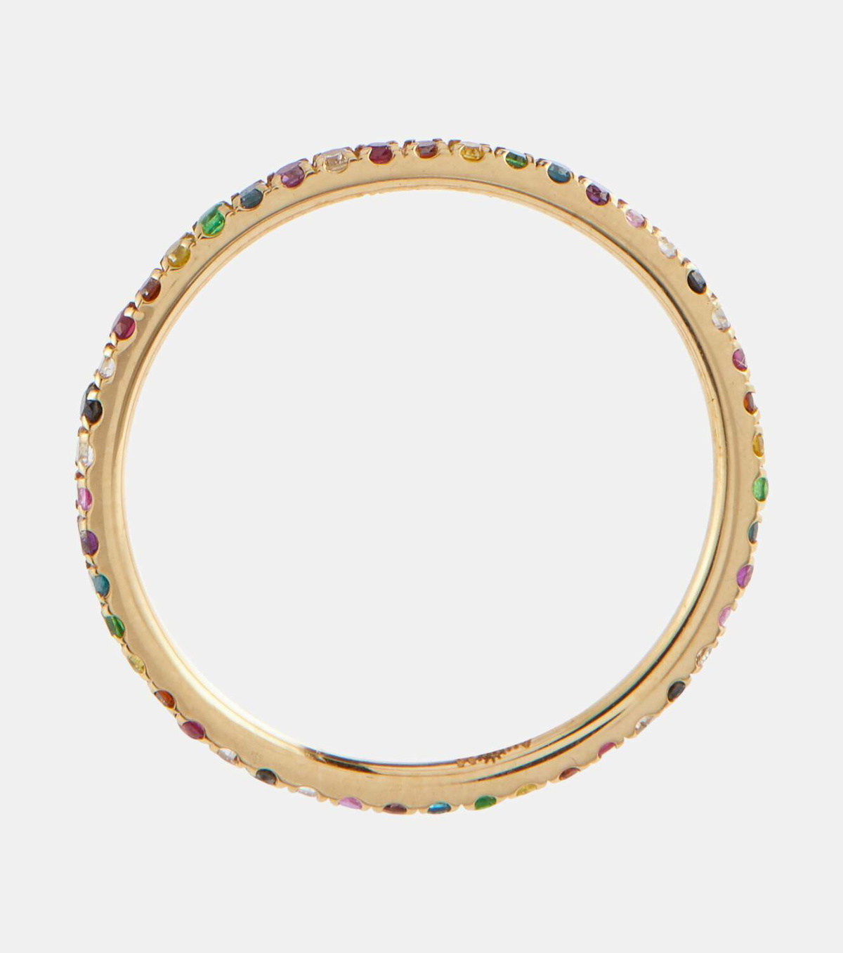 Ileana Makri Thread Band 18kt gold ring with diamonds, rubies and sapphires