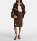 Xu Zhi Embellished faux suede jacket