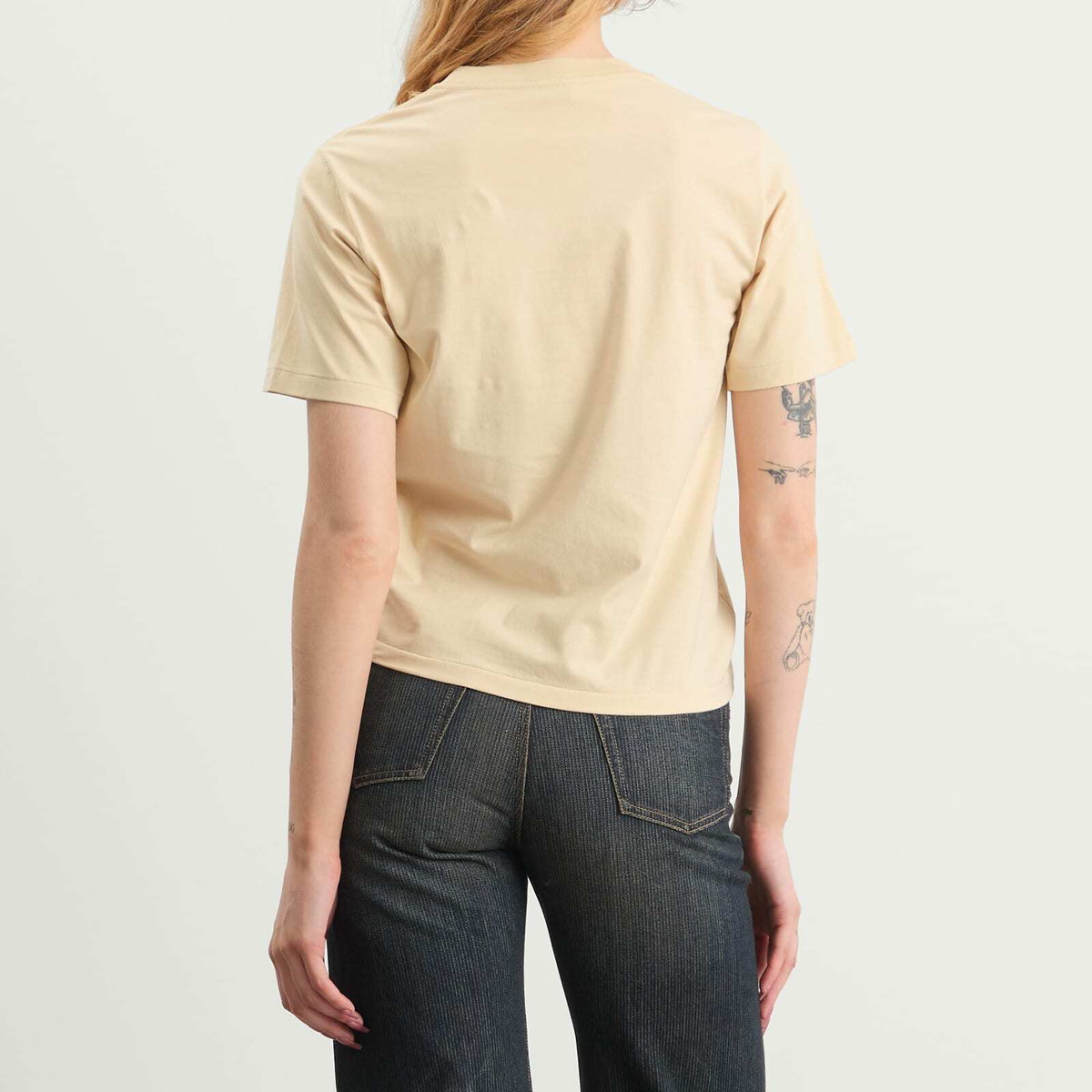 Auralee Women's High Twist Cotton Jersey T-Shirt in Light Beige