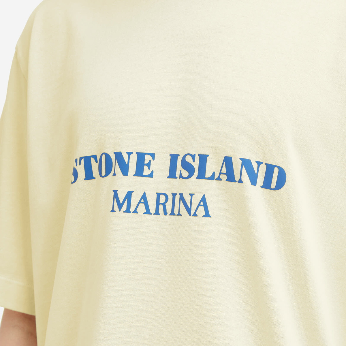 Stone Island Men's Marina Old Effect Logo T-Shirt in Butter Stone