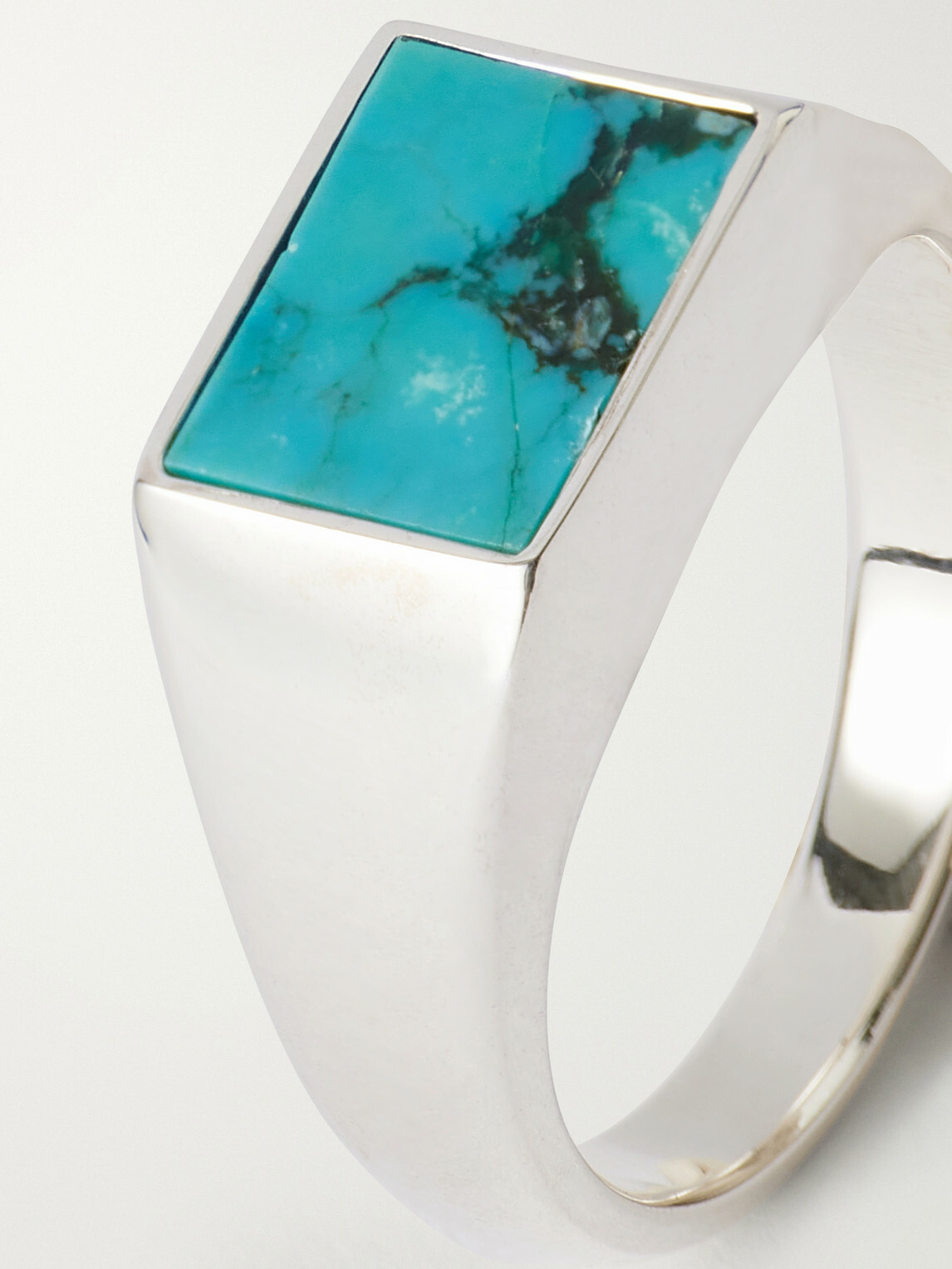 Mikia - Rectangle Sterling Silver Turquoise Ring - Blue