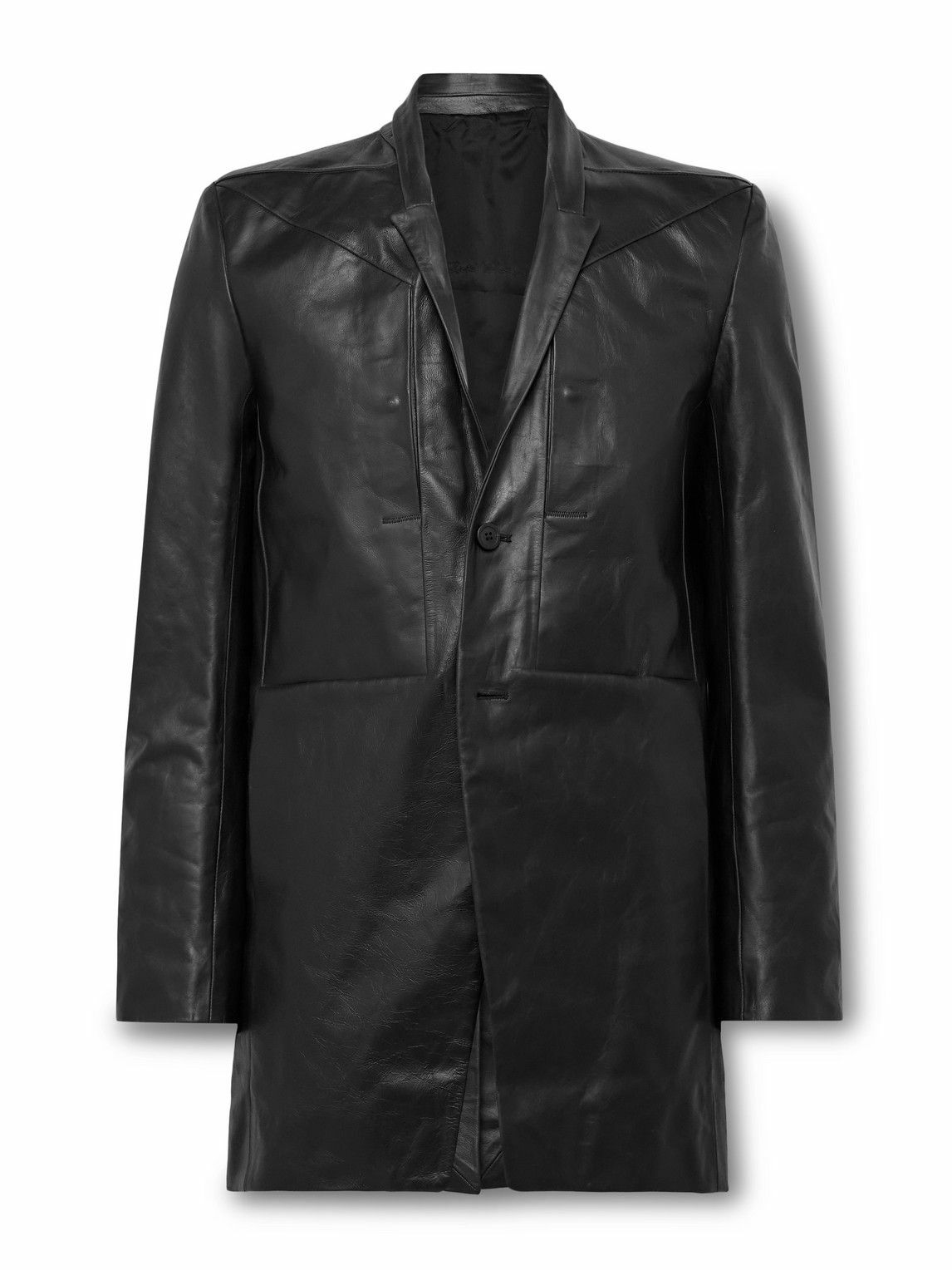 Rick Owens Black Leather Mollino Biker Jacket Rick Owens