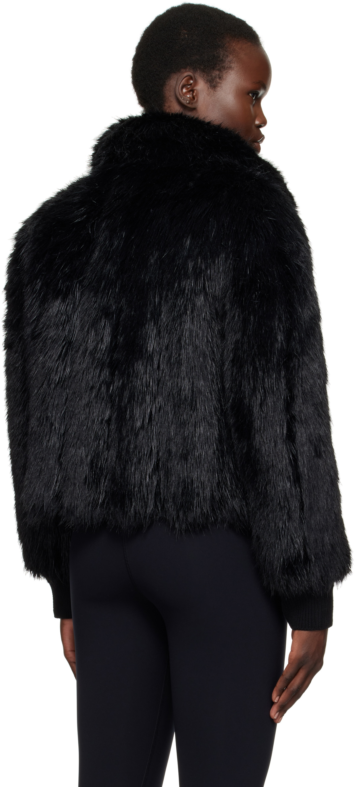 Balenciaga Black Shrunk Faux-Fur Jacket