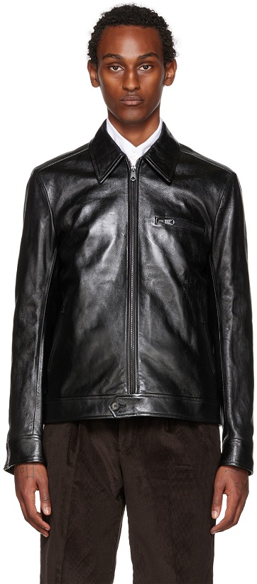 Photo: Paul Smith Black Grained Leather Jacket