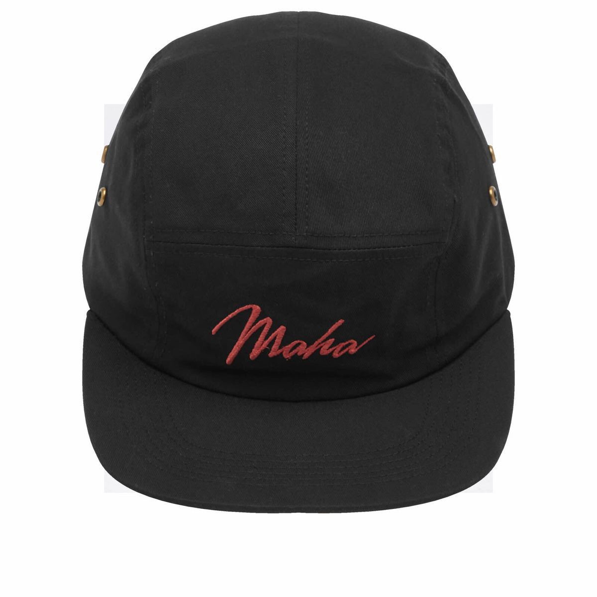 Maharishi Men's Embroidered 5 Panel Cap in Black 