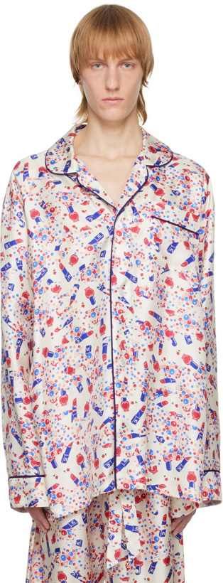 Photo: Maison Margiela White & Blue Ditsy Pyjama Shirt