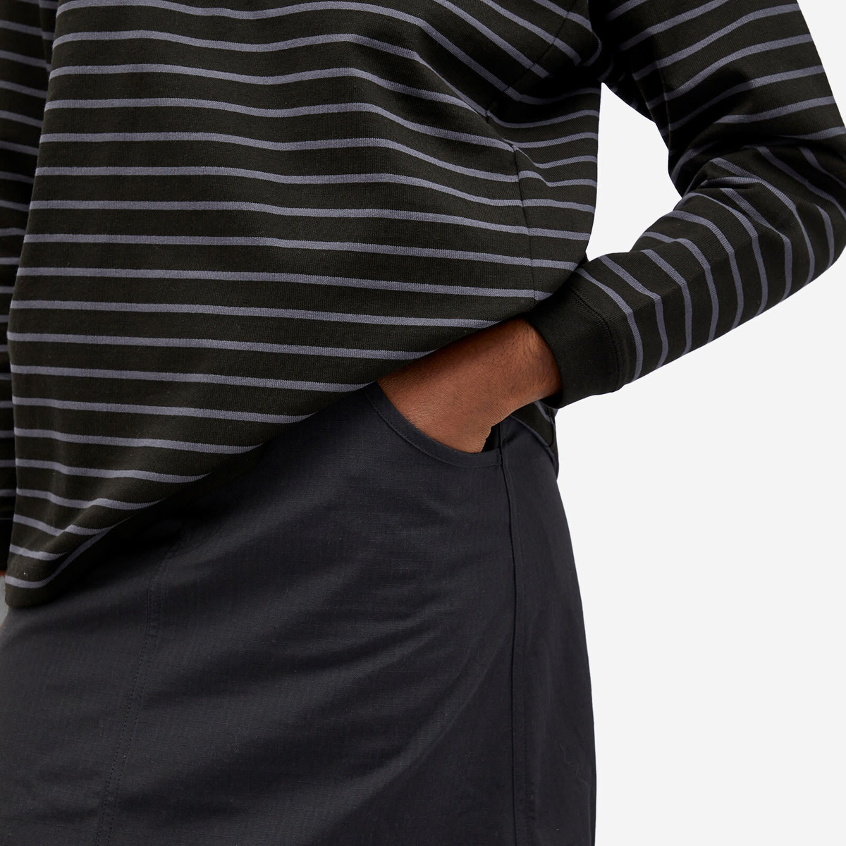 Snow Peak Women's Takibi Ripstop Midi Skirt in Black