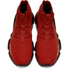 Balenciaga Red and Black Speed Lace-Up Sneakers