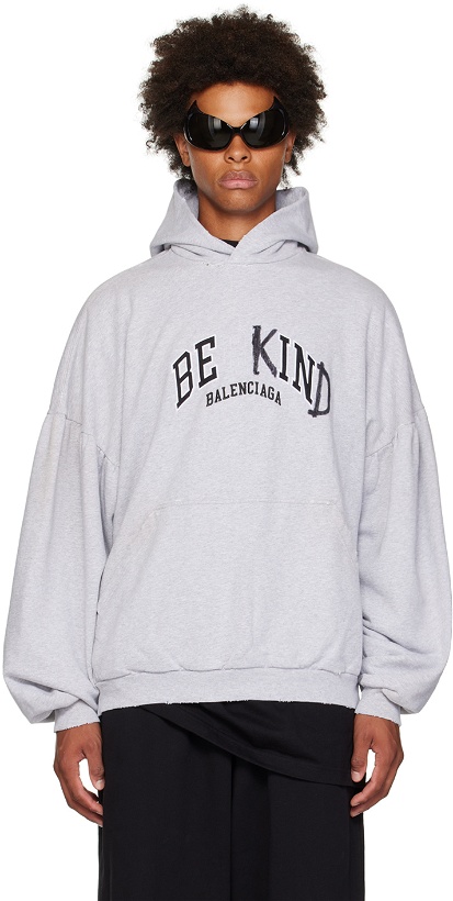 Photo: Balenciaga Gray 'Be Kind' Hoodie