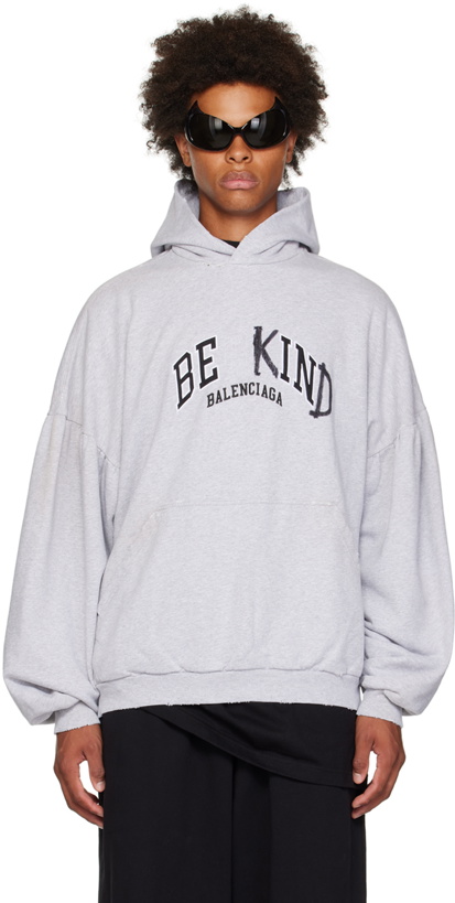 Photo: Balenciaga Gray 'Be Kind' Hoodie