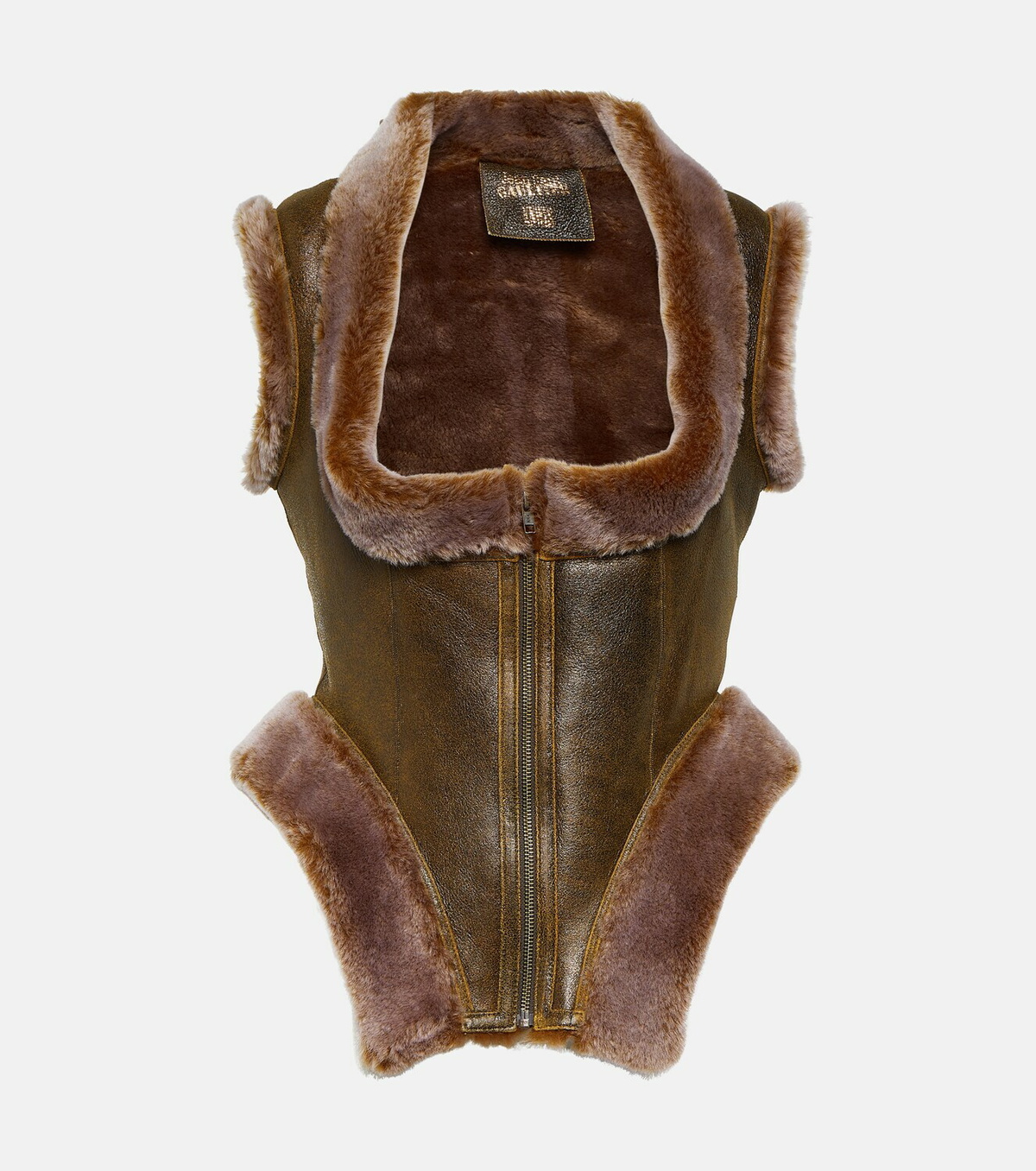 Jean Paul Gaultier x KNWLS shearling and leather bustier Jean Paul