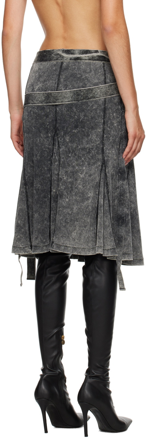 スカート Diesel Skirts DIESEL O-Beige Women Skirt W25 Black Twill Buttoned Pockets
