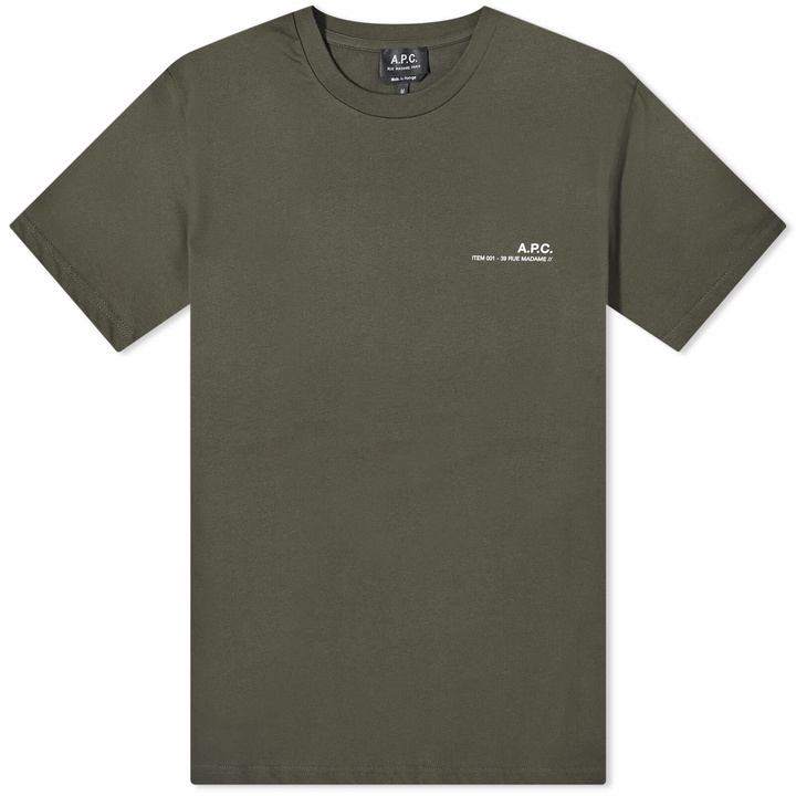 Photo: A.P.C. Item Logo T-Shirt in Khaki