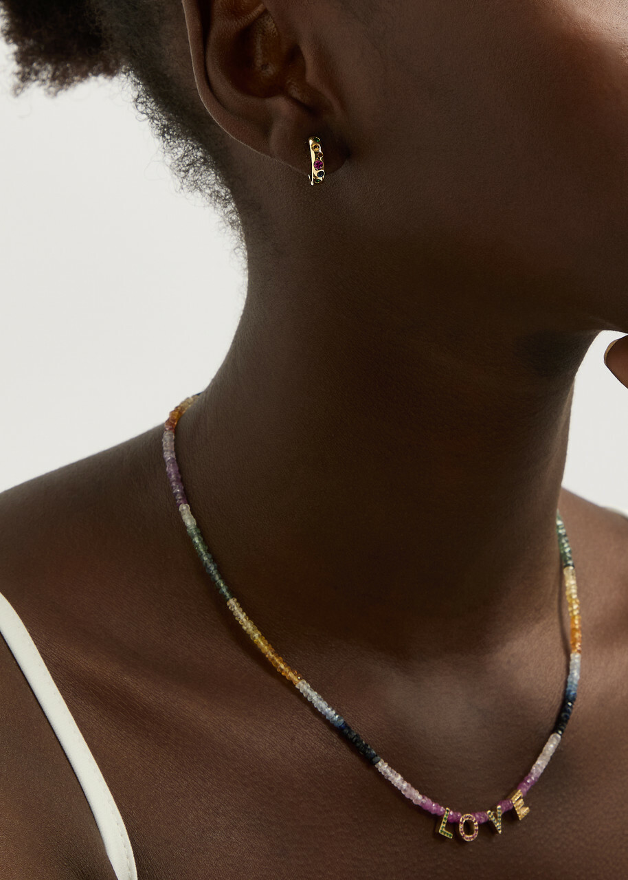 Roxanne First Rainbow 14kt Gold Hoop Earrings - Multicoloured 1 - One Size