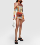 Jean Paul Gaultier Scarf printed mesh top