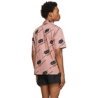 Ernest W. Baker Pink and Black Floral Bowling Short Sleeve Shirt