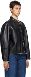 LOW CLASSIC Beige & Black Reversible Faux-Leather Jacket