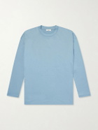 ATON - Suvin Cotton Long-Sleeved T-Shirt - Blue