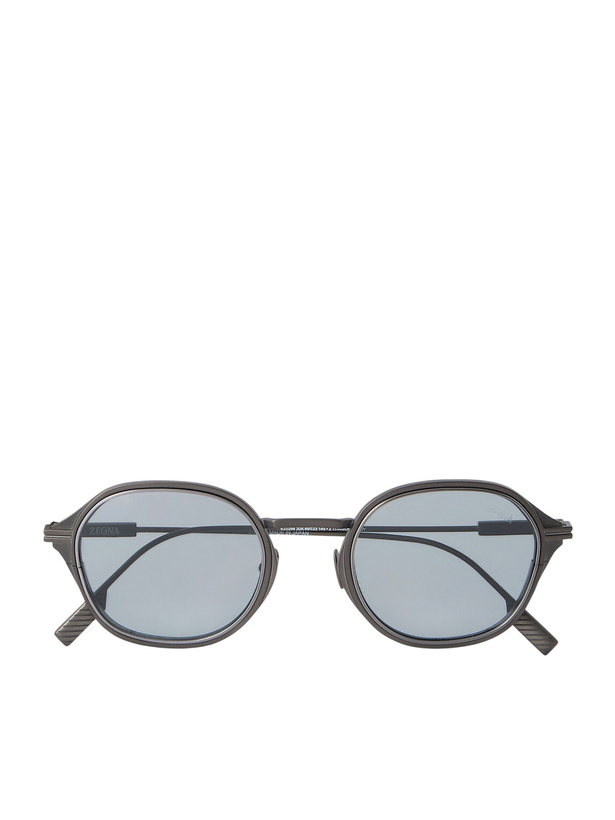 Photo: Zegna - Round-Frame Titanium Sunglasses