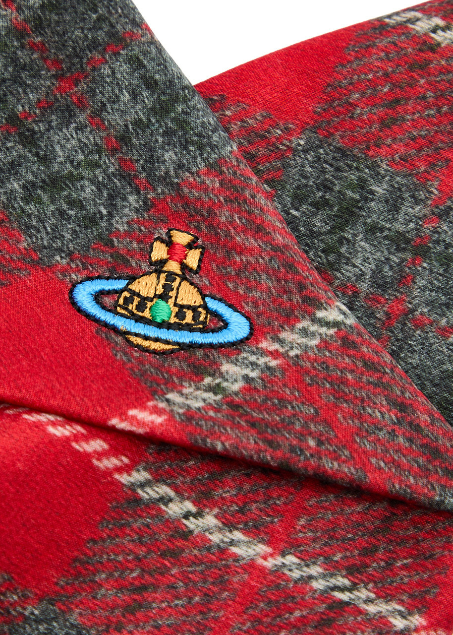 Vivienne Westwood Tartan Orb-embroidered Silk Scrunchie