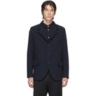 Comme des Garcons Homme Deux Navy Textured Dobby Blazer