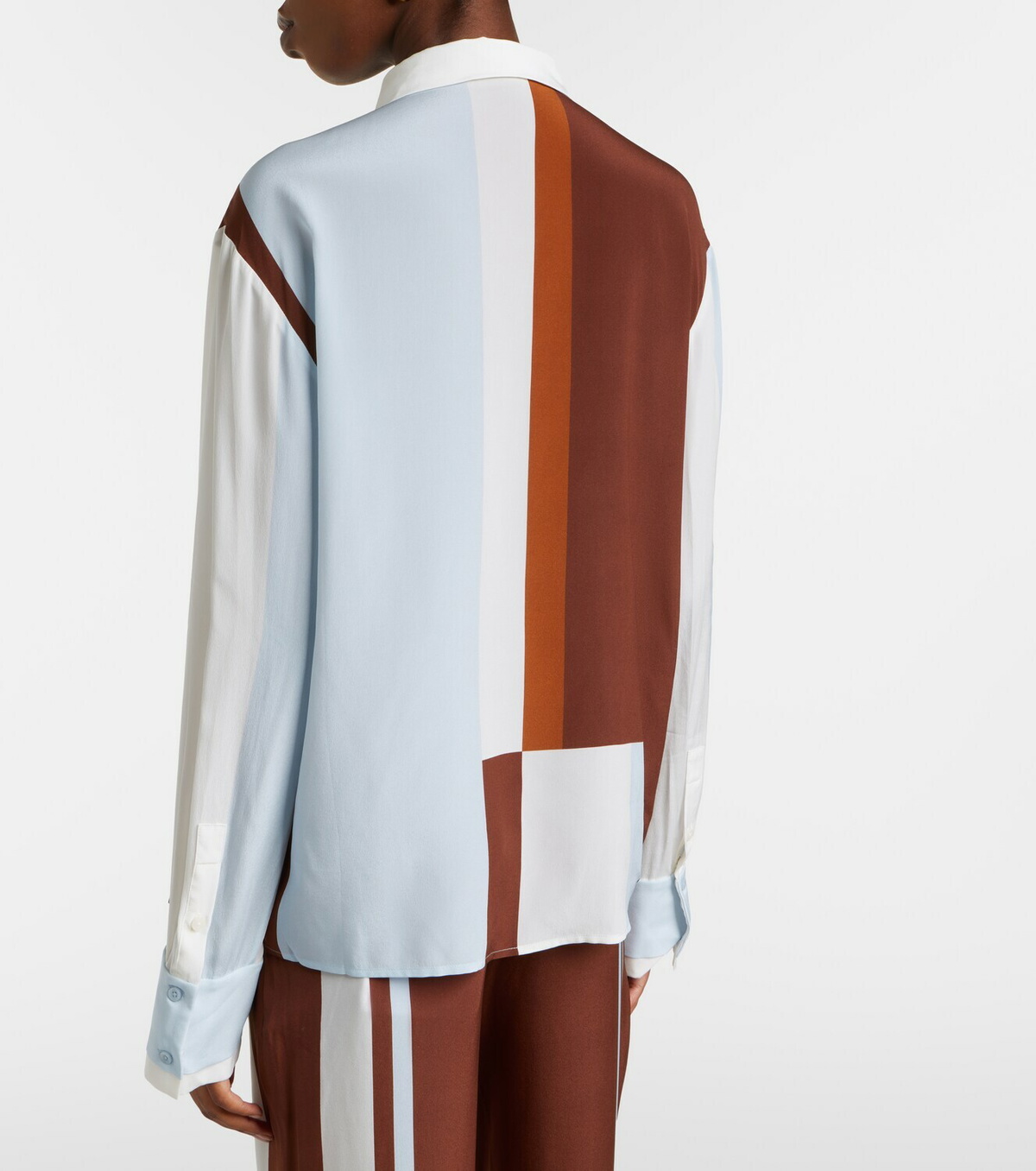 SIR Marais colorblocked silk shirt