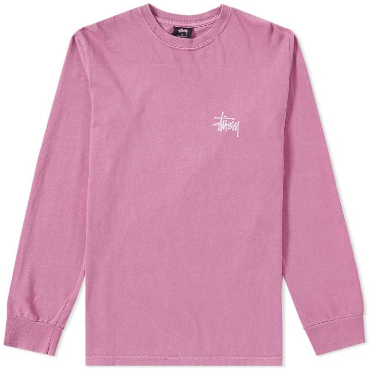 Photo: Stussy Long Sleeve Basic Pigment Dyed Tee Pink