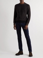 Brioni - Houndstooth Silk, Wool and Cashmere-Blend Sweater - Brown