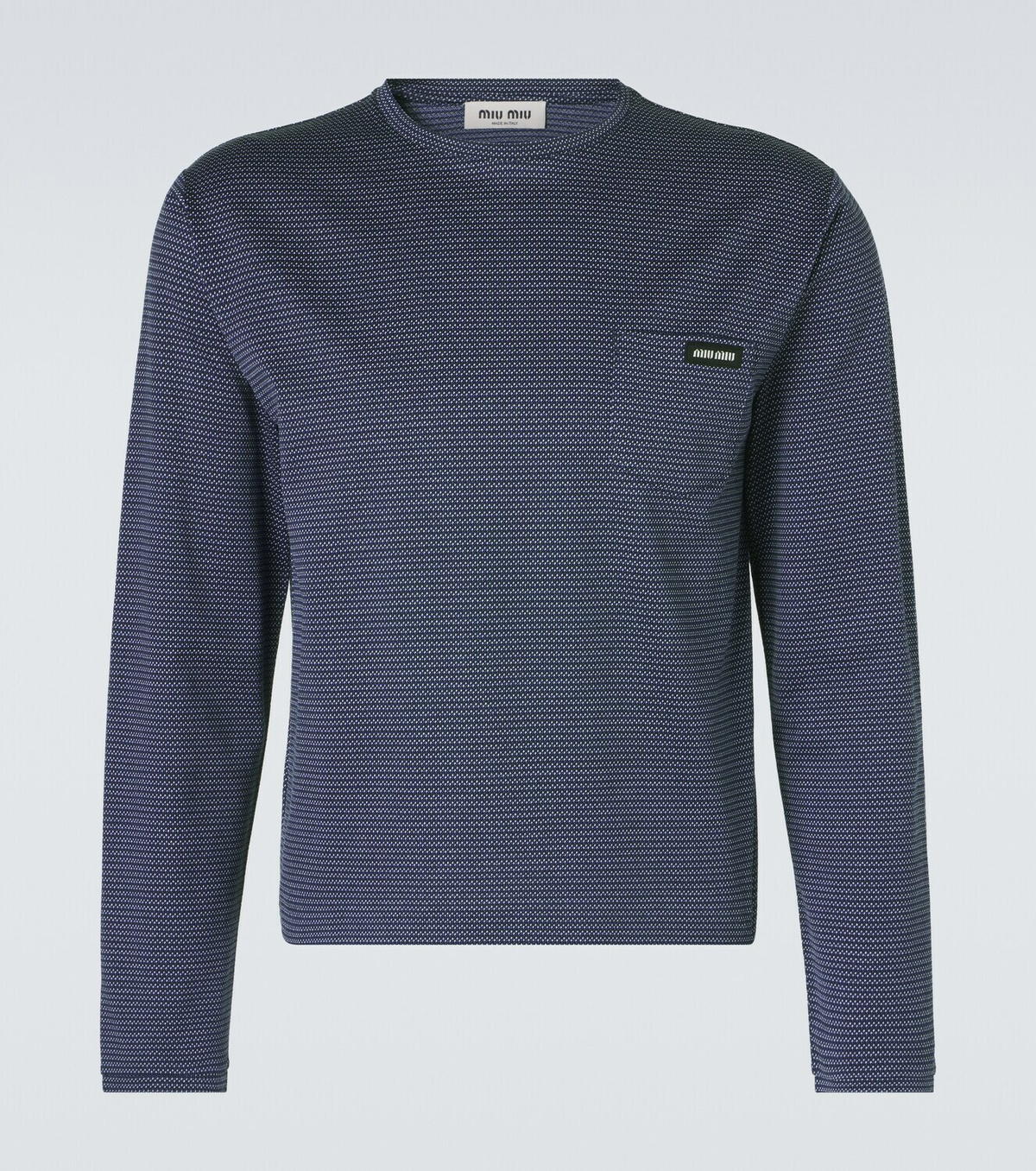Miu Miu Striped cotton jersey jacquard T-shirt