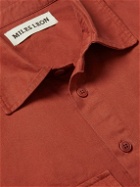 Miles Leon - Bellow Garment-Dyed Cotton-Twill Shirt - Red