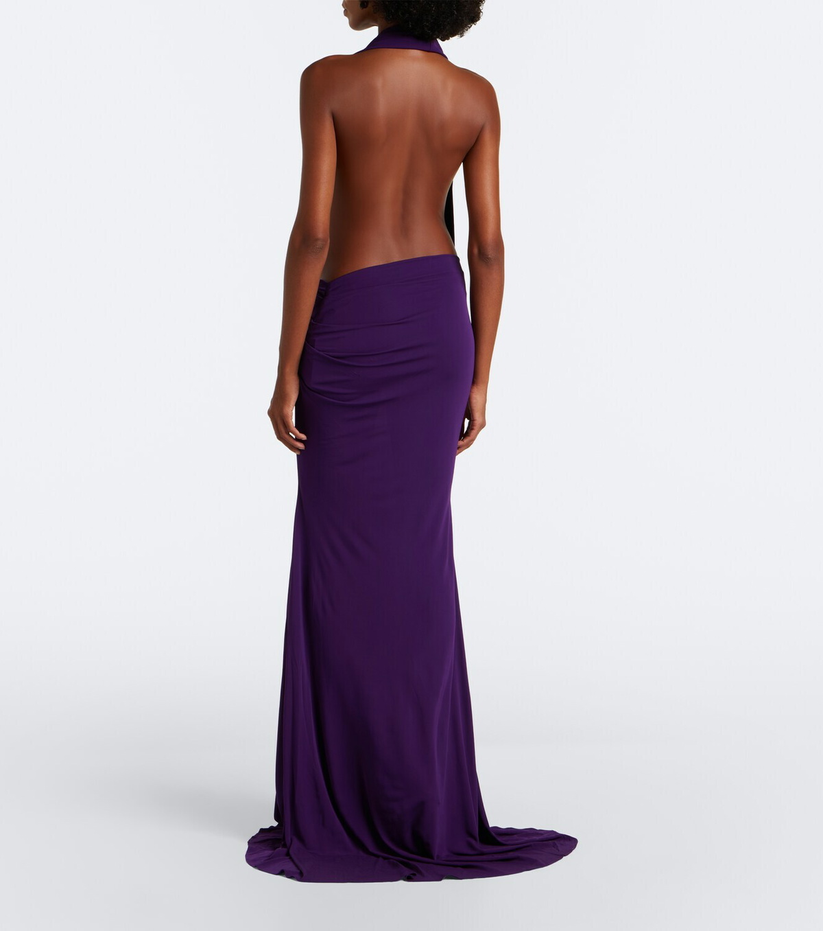 Alex Perry Draped halterneck jersey gown