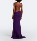 Alex Perry Draped halterneck jersey gown