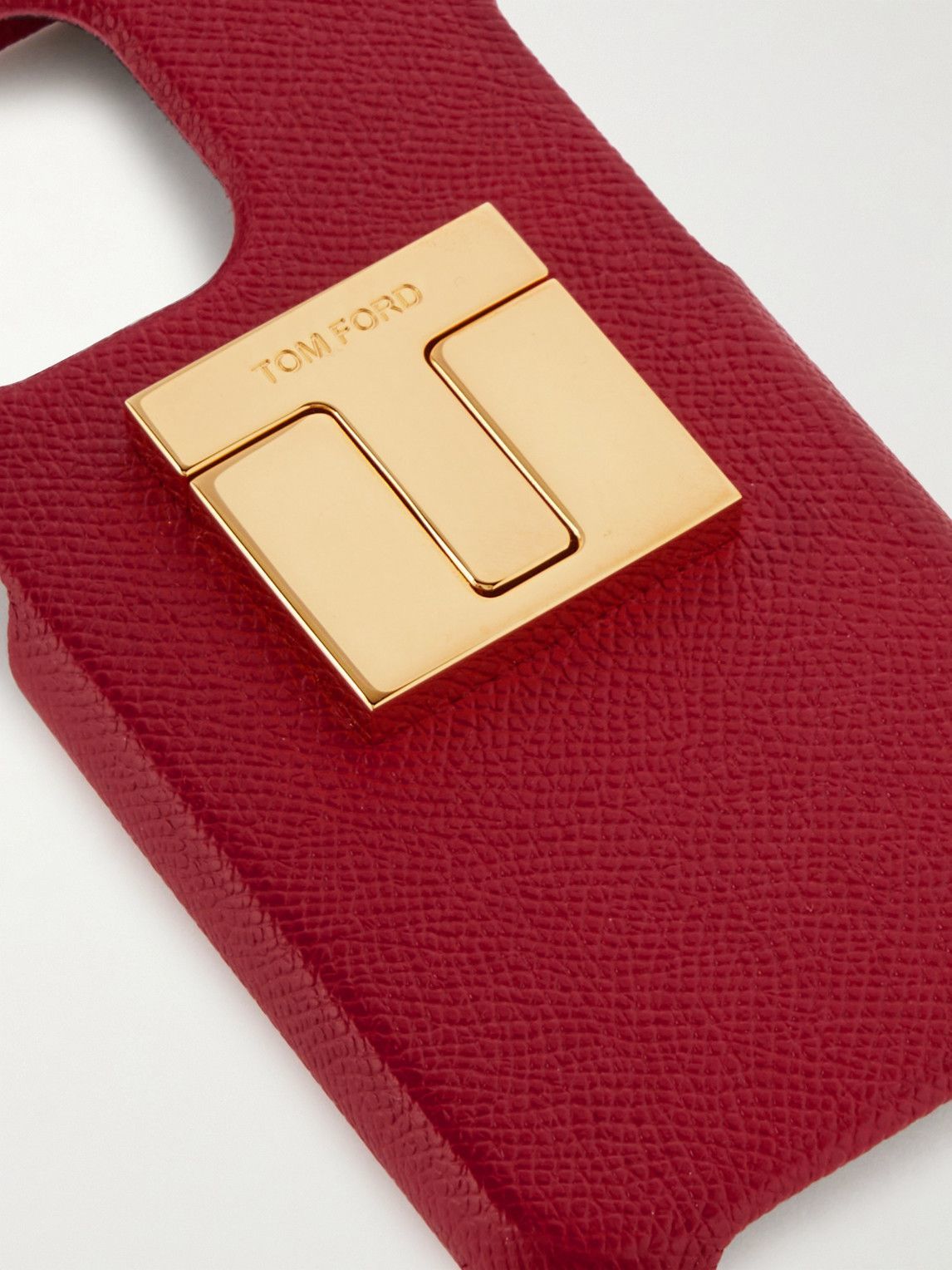 TOM FORD - Logo-Embellished Full-Grain Leather iPhone 12 Pro Case
