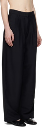 CO Black Pleated Barrel Trousers
