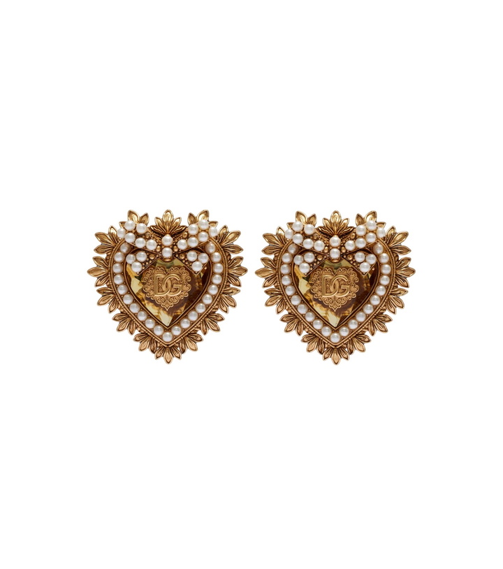 Photo: Dolce&Gabbana Devotion DG embellished clip-on earrings