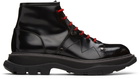 Alexander McQueen Black Tread Lace-Up Boots