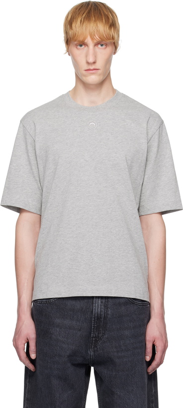 Photo: Marine Serre Gray Moon Logo Jersey Loose Fit T-shirt