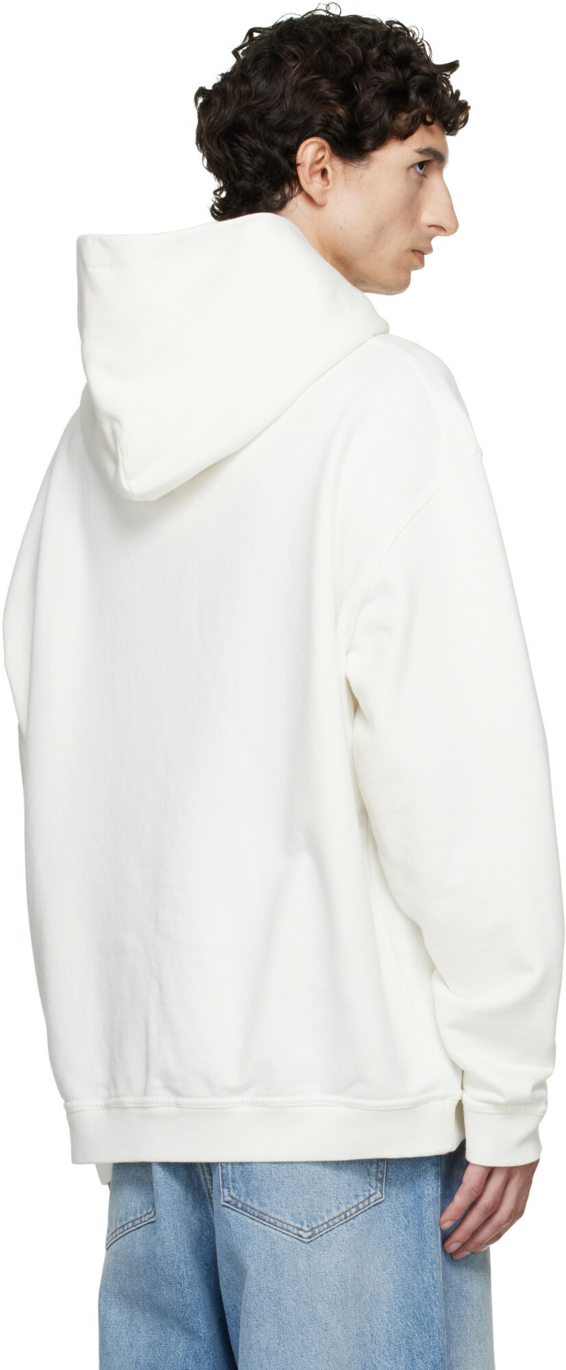 Maison Margiela White Reversed Logo Hoodie