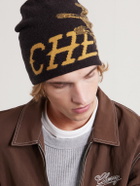 Cherry Los Angeles - Flying Cherry Skull Logo-Intarsia Wool and Cashmere-Blend Beanie