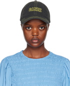 GANNI Black Embroidered Cap