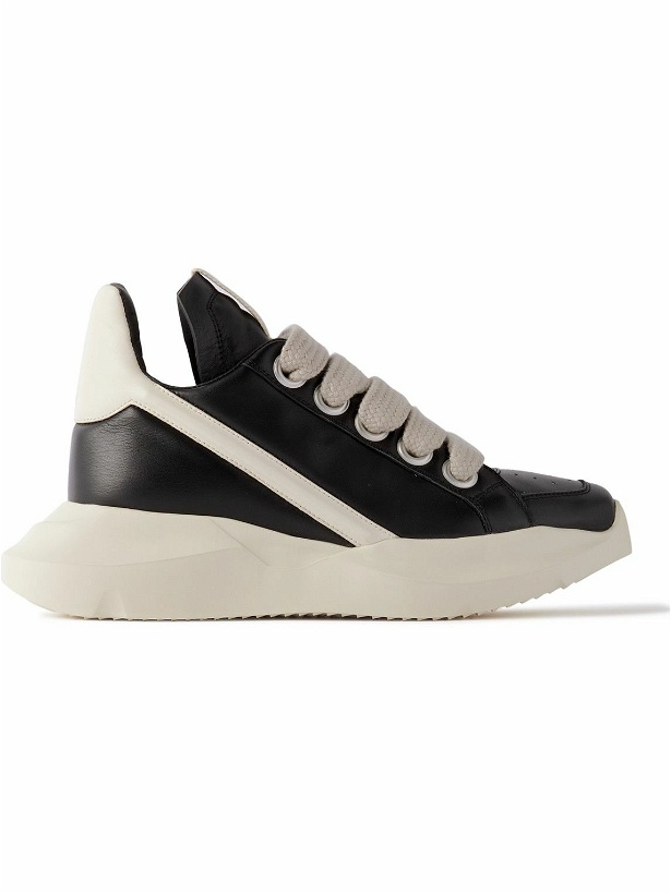 Photo: Rick Owens - Geth Two-Tone Leather Low-Top Sneakers - Black