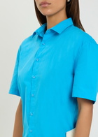 Bettter Cut out Cotton-blend Shirt Blue