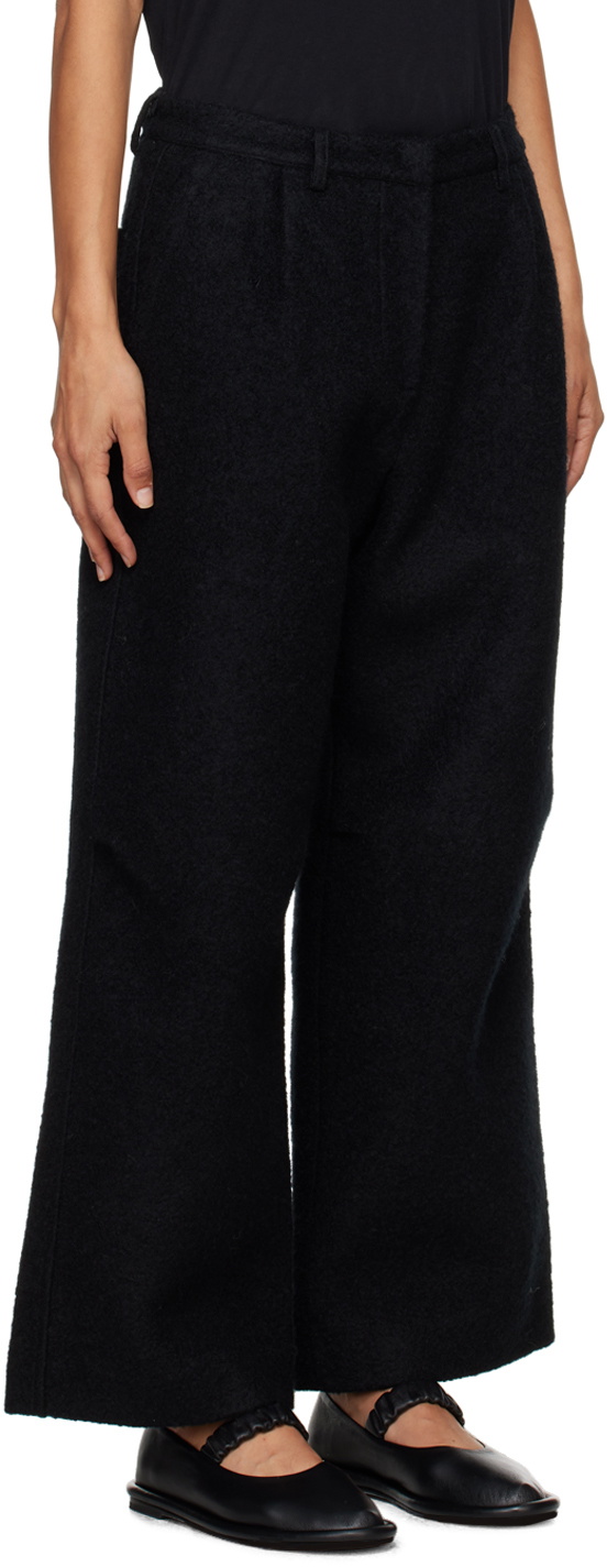Deiji Studios Black Boiled Wool Trousers