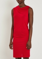 Rick Owens Lilies Shailee Draped Jersey Mini Dress Red