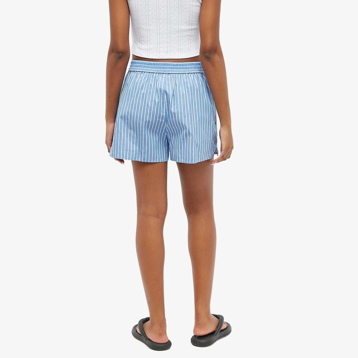 Alexander Wang Women's Classic Boxer Pant Shorts in Blue Alexander